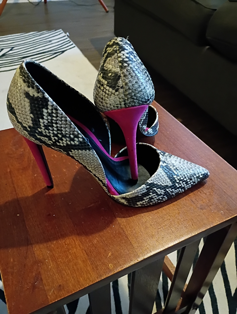 Aldo Black and Hot Pink Women's Heels